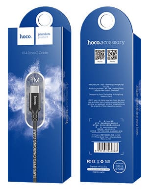Hoco USB kabel naar USB-C zwart - 1 m