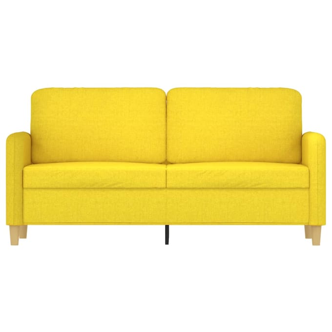 vidaXL Tweezitsbank 140 cm stof lichtgeel