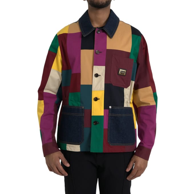 Multikleurige Patchwork Denim Jas