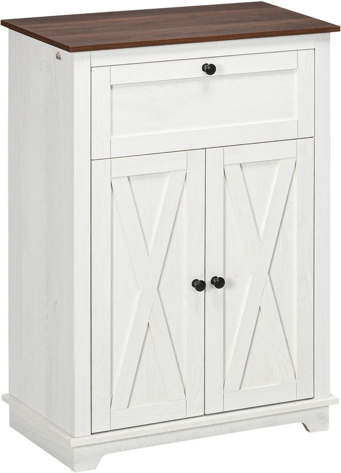 HOMCOM-Dressoir-Spaanplaat-60x30x87,5cm-Wit