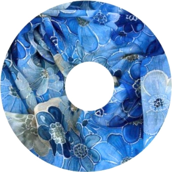 Dunne Colsjaal - Goud Accent - Blauw - 80 x 50 cm (20322#)