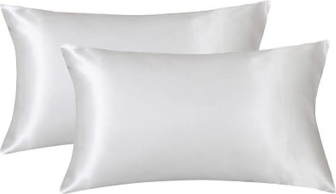 Satijnen -Slik Kussenslopen- Anti Allergeen -  Set van 2 - 60x70cm - Wit