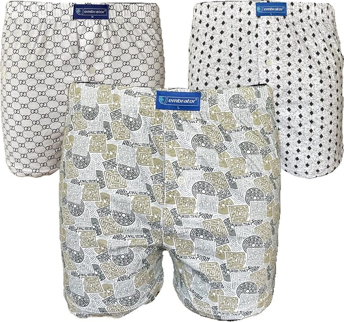 Embrator 3-pack mannen Boxershort Loose Fit katoen maat M