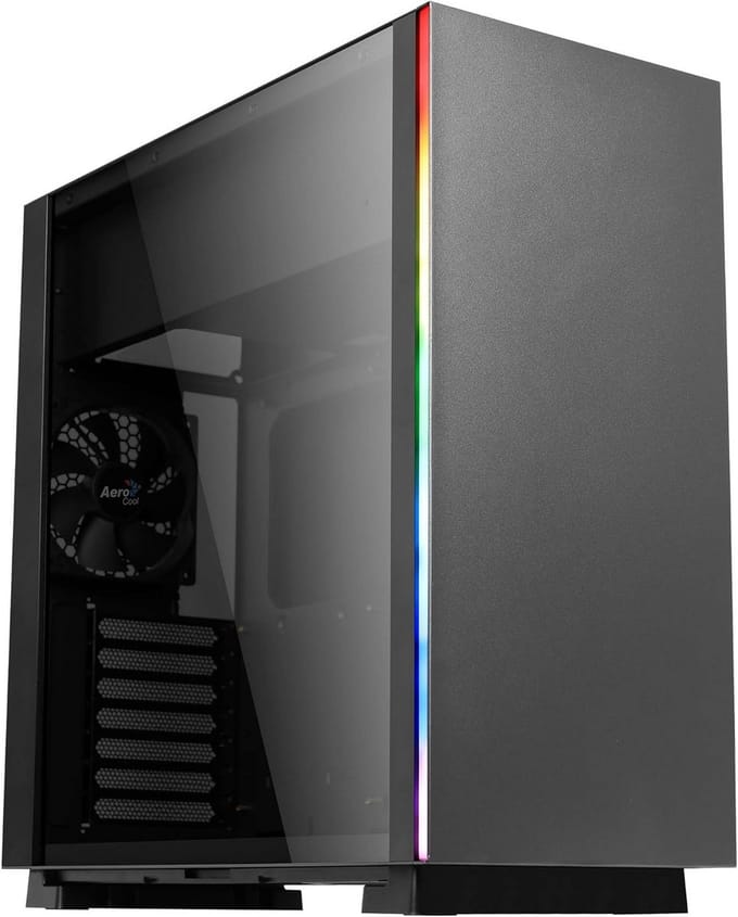 Mid-Tower ATX Gaming PC Kast met Glaspaneel en RGB Verlichting