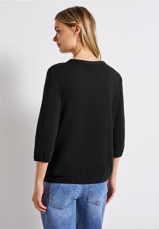 Shirt met gespleten hals