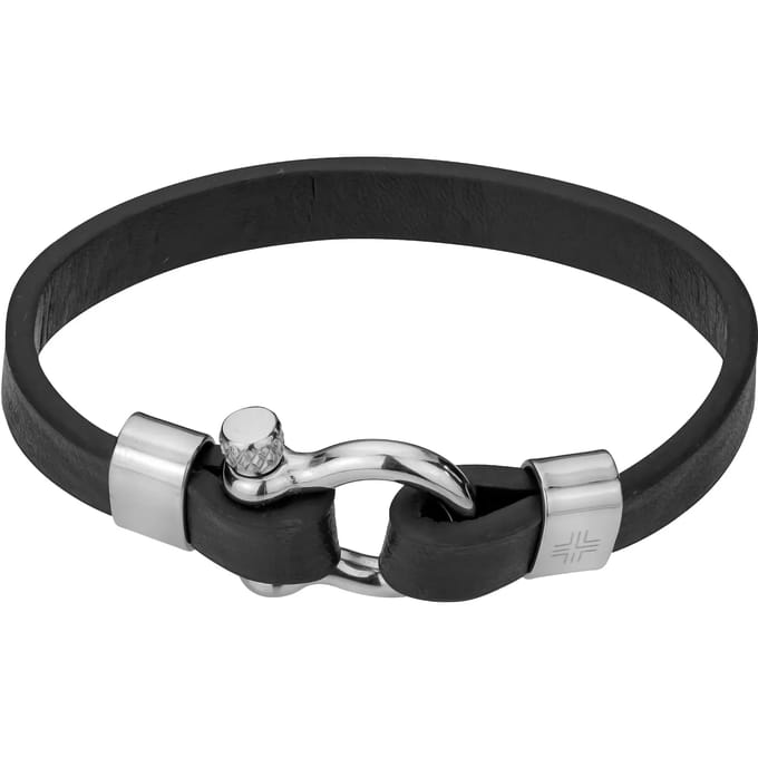 Echt leer en roestvrij stalen armband Philipp Blanc Paul