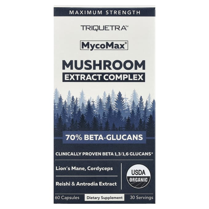 Triquetra Health, MycoMax®, Paddenstoelen Extract Complex, Maximale Kracht, 60 Capsules
