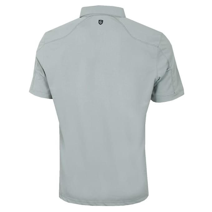 Island Green Heren Gestikt Golf Poloshirt (Slagschip Grijs)