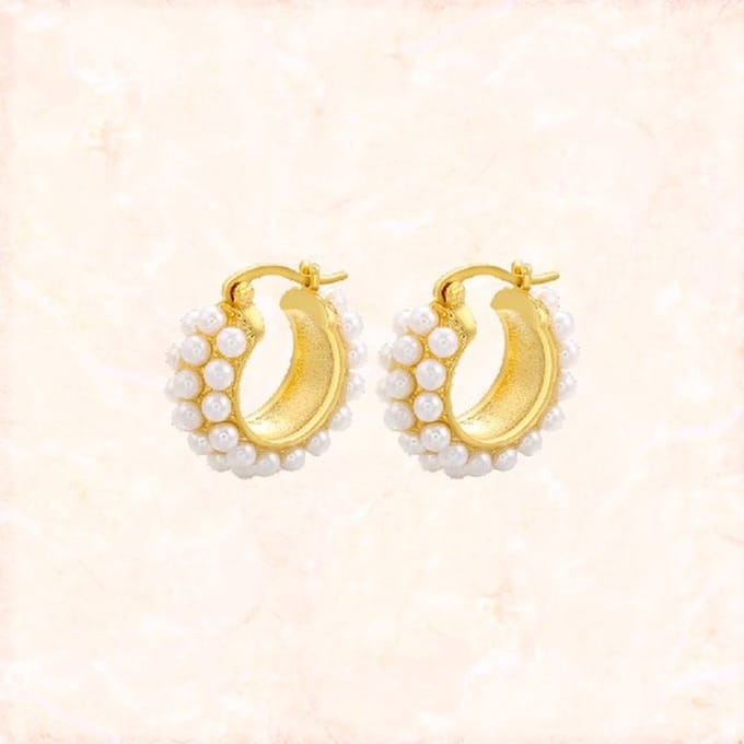 Jobo By JET - Dames oorbellen - Goudkleurig - Parels