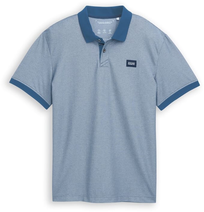 Tom Tailor - Piqué polo met stretch - Maat S - teal two tone pique