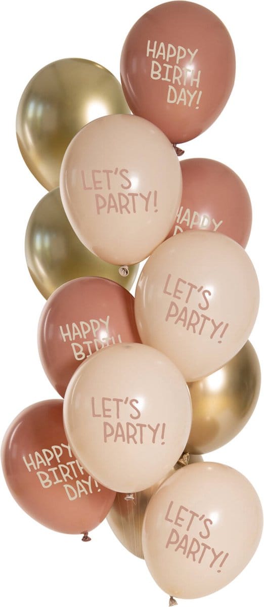 Ballonnen Golden Blossom 33cm - 12 stuks