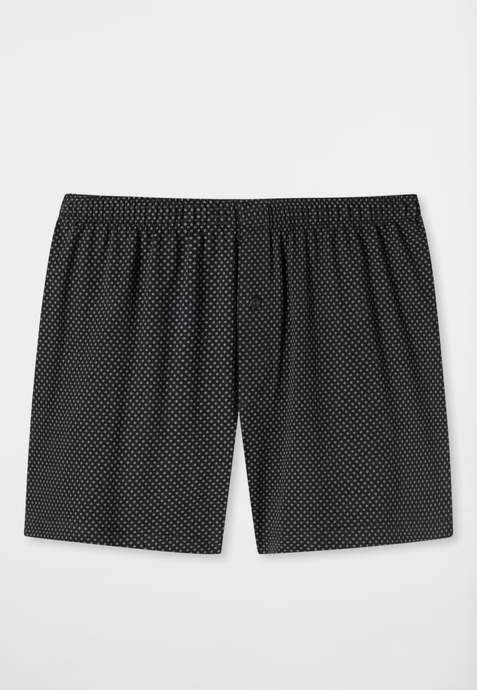 SCHIESSER Cotton Casuals boxer (1-pack) - heren boxershort jersey zwart met patroon