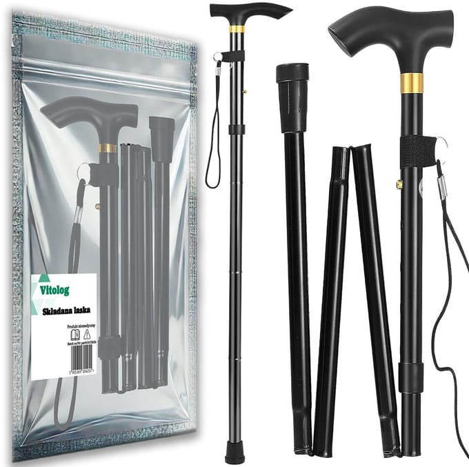 Vitolog - Telescoop Wandelstok - Opvouwbaar - Verstelbare Hoogte - Aluminium
