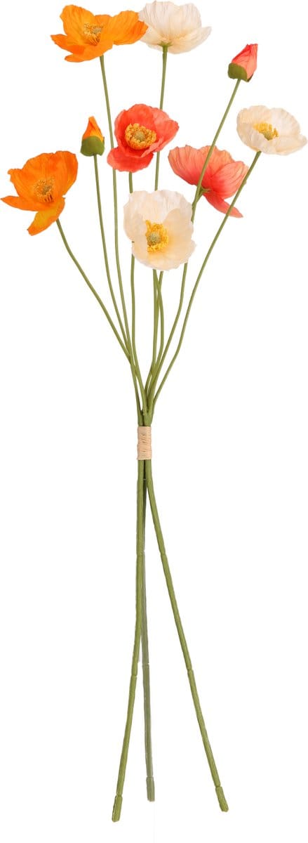Klaprozen Kunstbloemen bundel 60cm Oranje mix