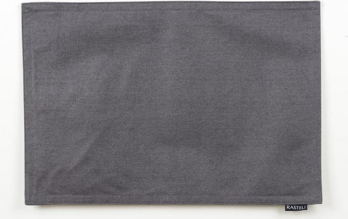 Rasteli - Placemat - katoen; kunststof - grijs - D45 cm - 2 stuks
