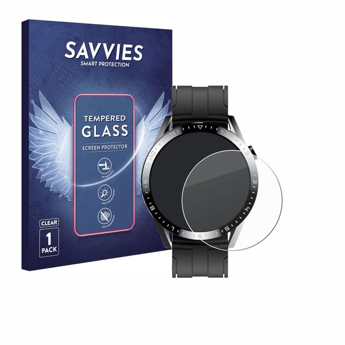 Savvies - Glas Screenprotector voor Tracer Smartwatch SM9 - Gehard Beschermglas 9H