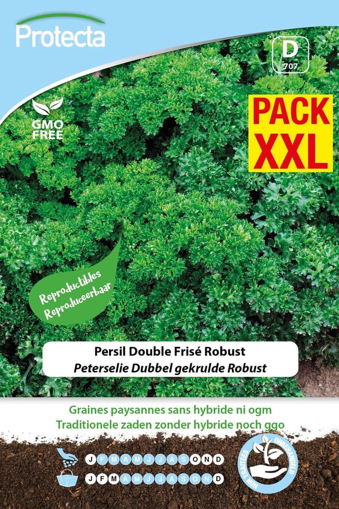 Protecta Groente zaden: Peterselie Dubbel gekrulde Robust XXL