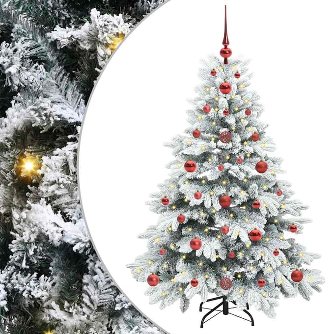 vidaXL - Kunstkerstboom - met - 150 - LED - met - standaard - Wit - 120 - cm - PE - en - PVC