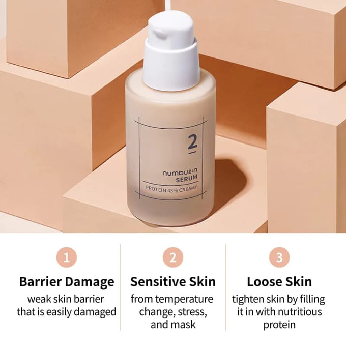 Numbuzin, No.2 Protein 43% Creamy Serum, 1.69 fl oz (50 ml) beige