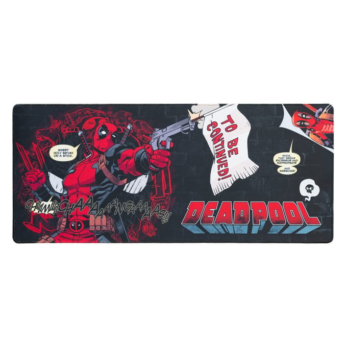 Grupo Erik Marvel Deadpool Grote Muismat, Gaming Muismat XXL - Cadeaus | 80 x 35 cm Waterafstotende Antislip Bureaumat, Gaming Bureau-accessoires - Deadpool Cadeaus, Merch, Gamer Cadeaus
