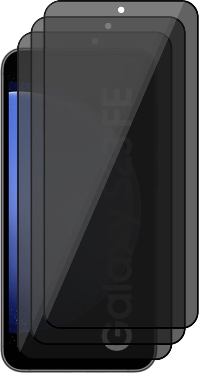 Privacy Screenprotector geschikt voor Samsung Galaxy S23 FE - 3x Volledig Dekkend Glas Screen Protector
