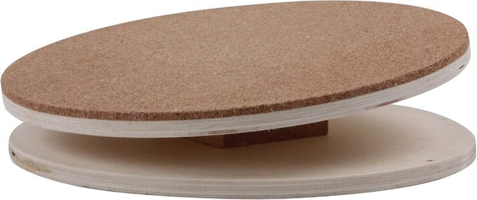 Loopwiel Knaagdieren - Houten loopband - Dieren Beweging - Antislip kurkcoating - 25 cm diameter - Naturel