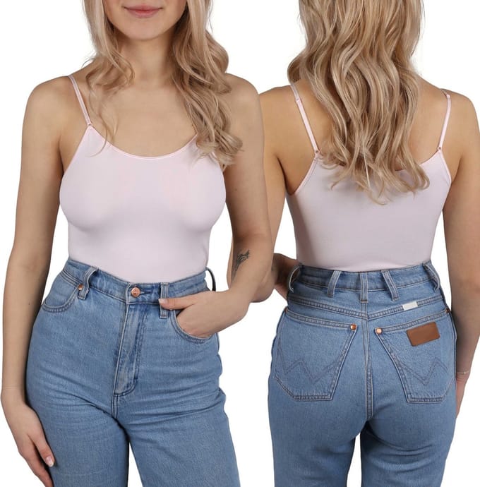 Lichtroze Dames Hemdje, Topje, Spaghetti Band Blouse