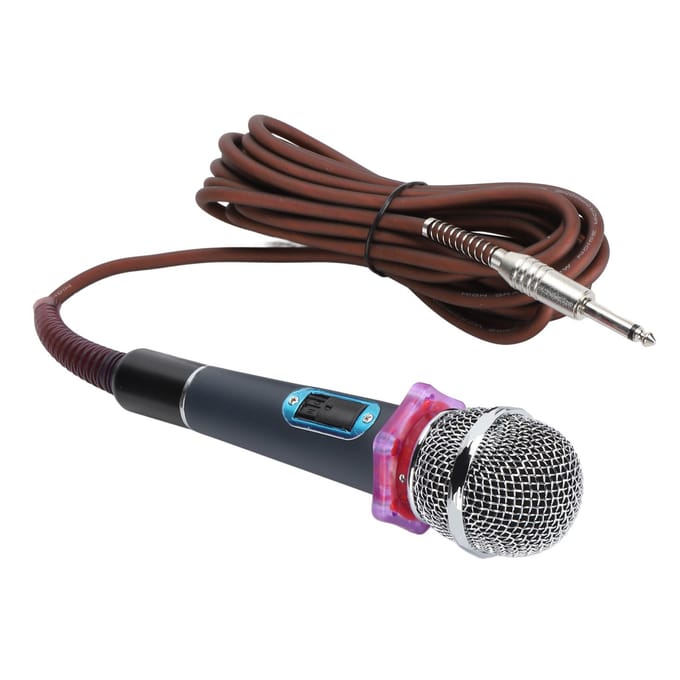 Handmicrofoon met draad Helder geluid Zinklegering Dynamische bewegende spoelmicrofoon voor thuis- en podiumgebruik blauw
