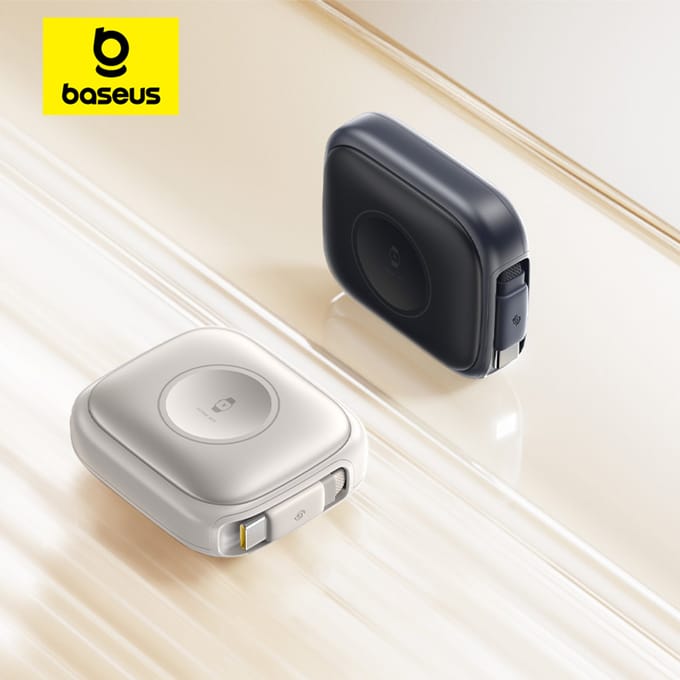 Baseus 100W intrekbare PD QC snellaadkabel Ingebouwde E-Watch draadloos opladen USB-C Type-C datakabel voor iPhone MacBook Beige