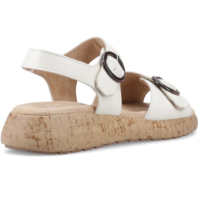 Hush Puppies Alison Leren Dames Crème Sandalen