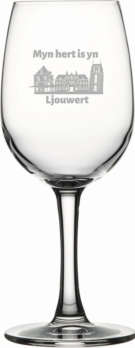 Gegraveerde witte wijnglas 26cl Ljouwert