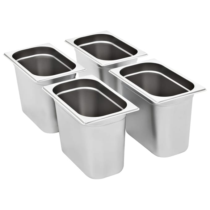 vidaXL - Gastronormbakken - 4 - st - GN - 1/4 - 200 - mm - roestvrij - staal