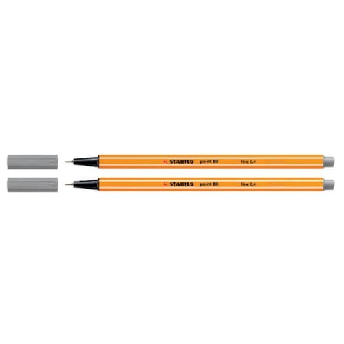STABILO point 88 - Fineliner 0,4 mm - Donkergrijs - per stuk