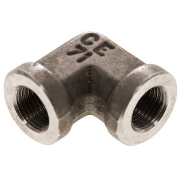 1/8'' NPT RVS L-Fitting 90graden 345 Bar - Hydrauliek - FL2E-F-S-018N