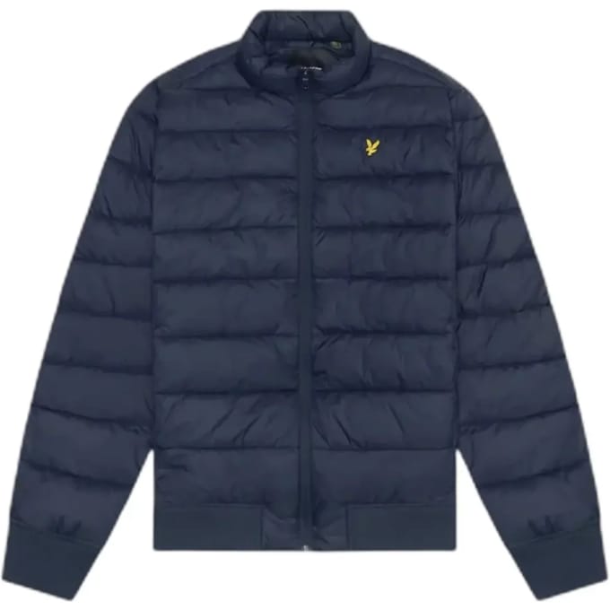 Donker marineblauw gewatteerd jack met trechterhals van Lyle & Scott