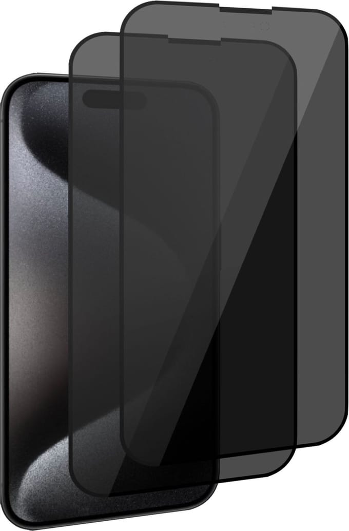 2x Geschikt voor Apple iPhone 15 Pro - Privacy Screenprotector - Beschermglas - Privé GuardCover