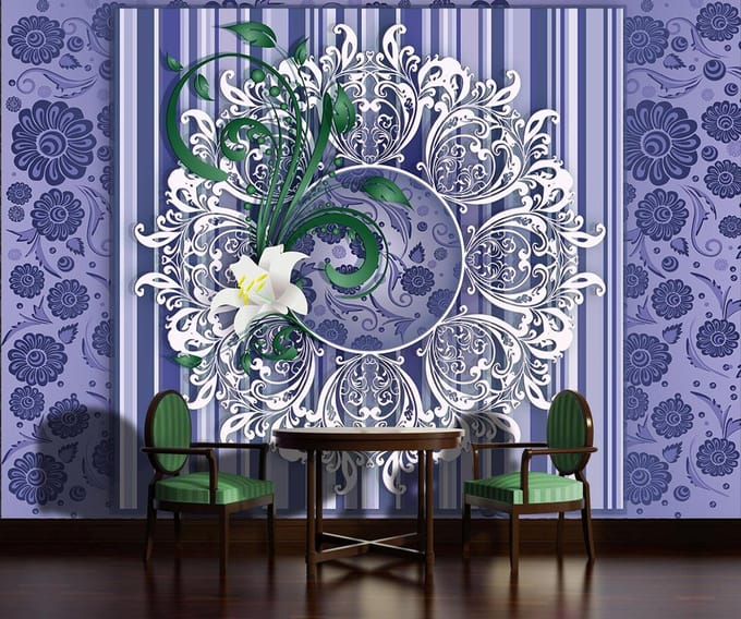 Vintage Pattern Purple Photo Wallcovering