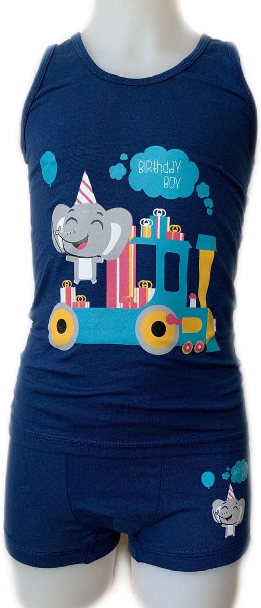 Embrator Jongens Ondergoedsetje Birthday Boy donkerblauw 116/122