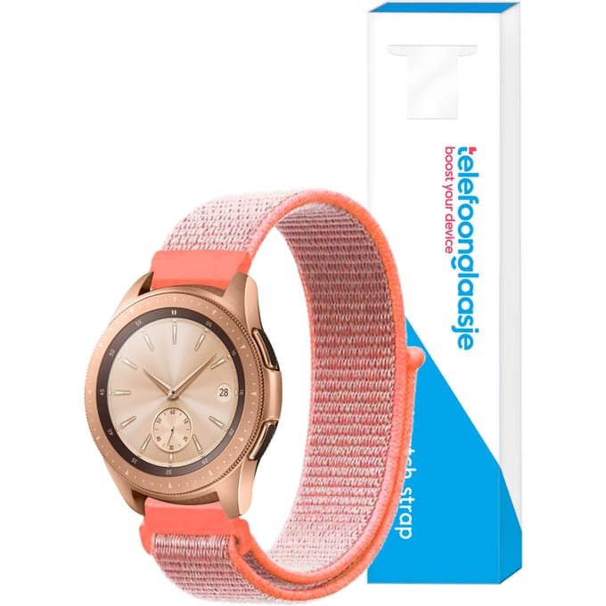 Nylon smartwatch bandje ? Neon Roze 22mm - Universeel