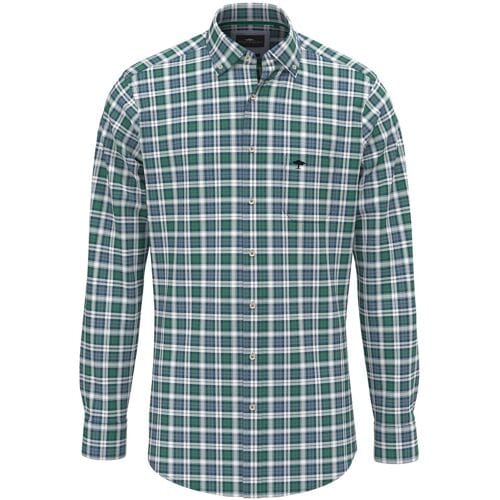 Fynch-Hatton Overhemd Classic Check Button Down Grasgroen / male