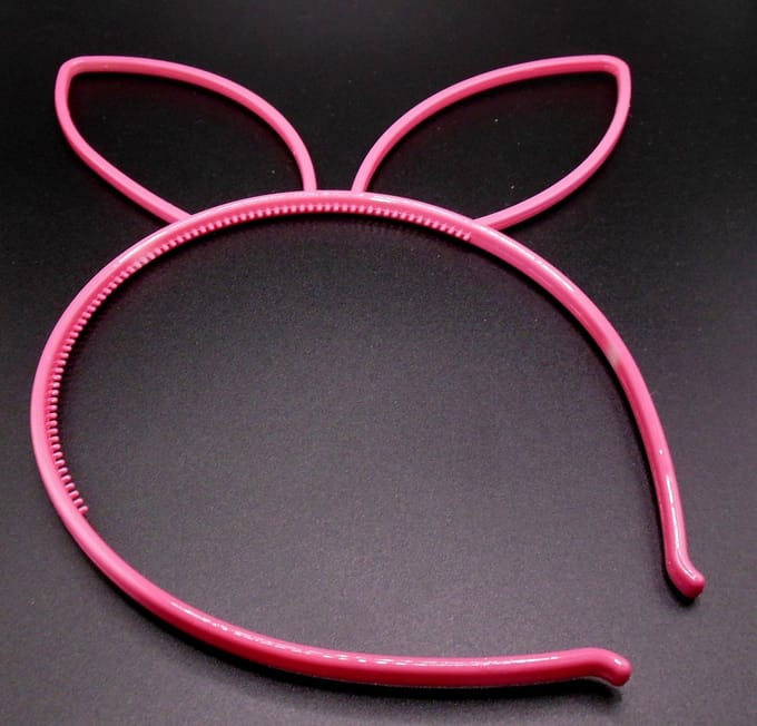Diadeem met grote oren donkerroze - kinderfeestje - verjaardag