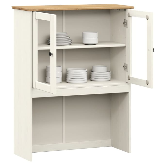 vidaXL - Opzetkast - VIGO - 78x30x100 - cm - massief - grenenhout - wit