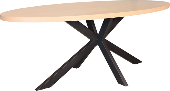 Eettafel ovaal melamine 210cm Tommy lichtbruin ovale tafel