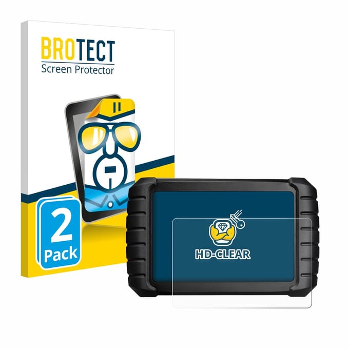 BROTECT - Screenprotector voor iCarsoft CR Max BT (2024) - Folie Beschermfolie transparant 2 Stuks