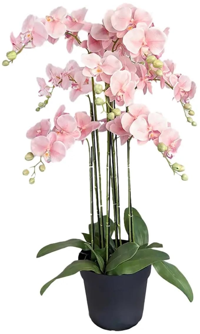 Orchidee Kunstplant 9-tak 110 cm - Roze