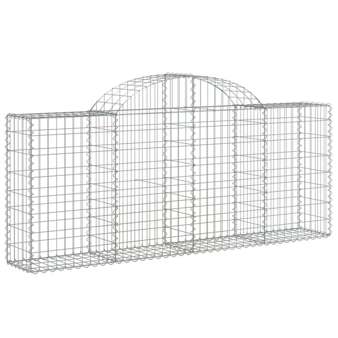 vidaXL - Schanskorven - 8 - st - gewelfd - 200x30x80/100 - cm - gegalvaniseerd - ijzer