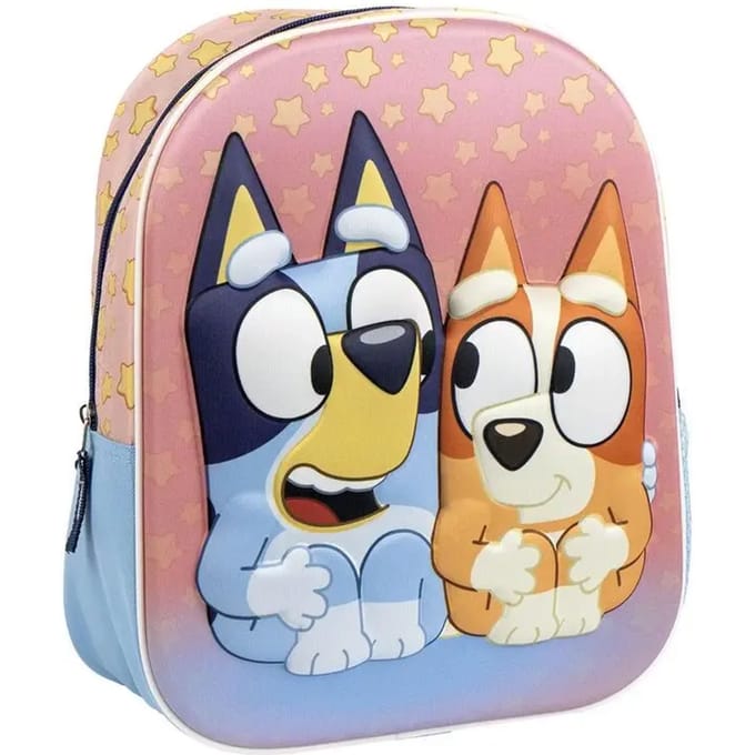 Bluey & Bingo Rugzak Meisjes – 3D Schooltas Kind 31 cm – Sterrenprint