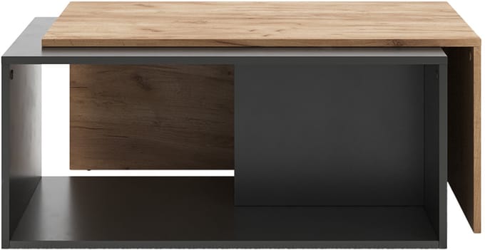 Vicco Paul Salontafel – 90 x 48 cm Antraciet/gouden eik
