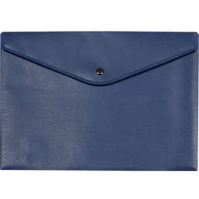 Documenttas FolderSys, zwarte drukknoopsluiting, polypropyleen, formaat A4, blauw, 10 stuks