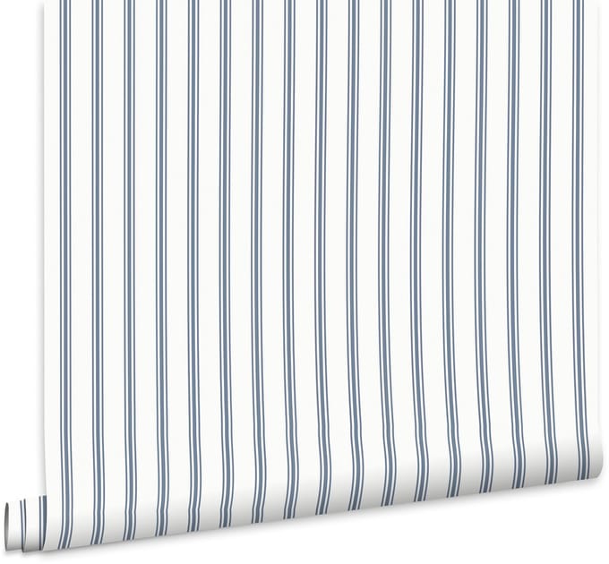 Laura Ashley Farnworth Stripe Behang - Streep - 10mx52cm - Blauw